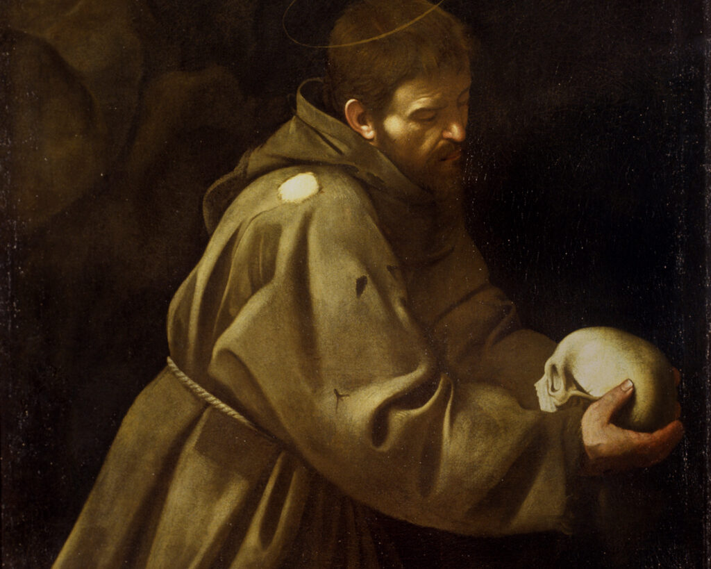 Caravaggio, Saint Francis in Meditation, 1607 (Wikimedia Commons)