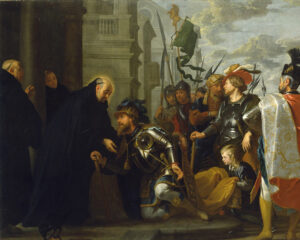 Gaspar de Crayer, Saint Benedict receiving Totila, King of the Ostrogoths, 1633 (Wikimedia Commons)