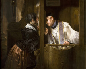 Giuseppe Molteni, The Confession, 1838 (Wikimedia Commons)