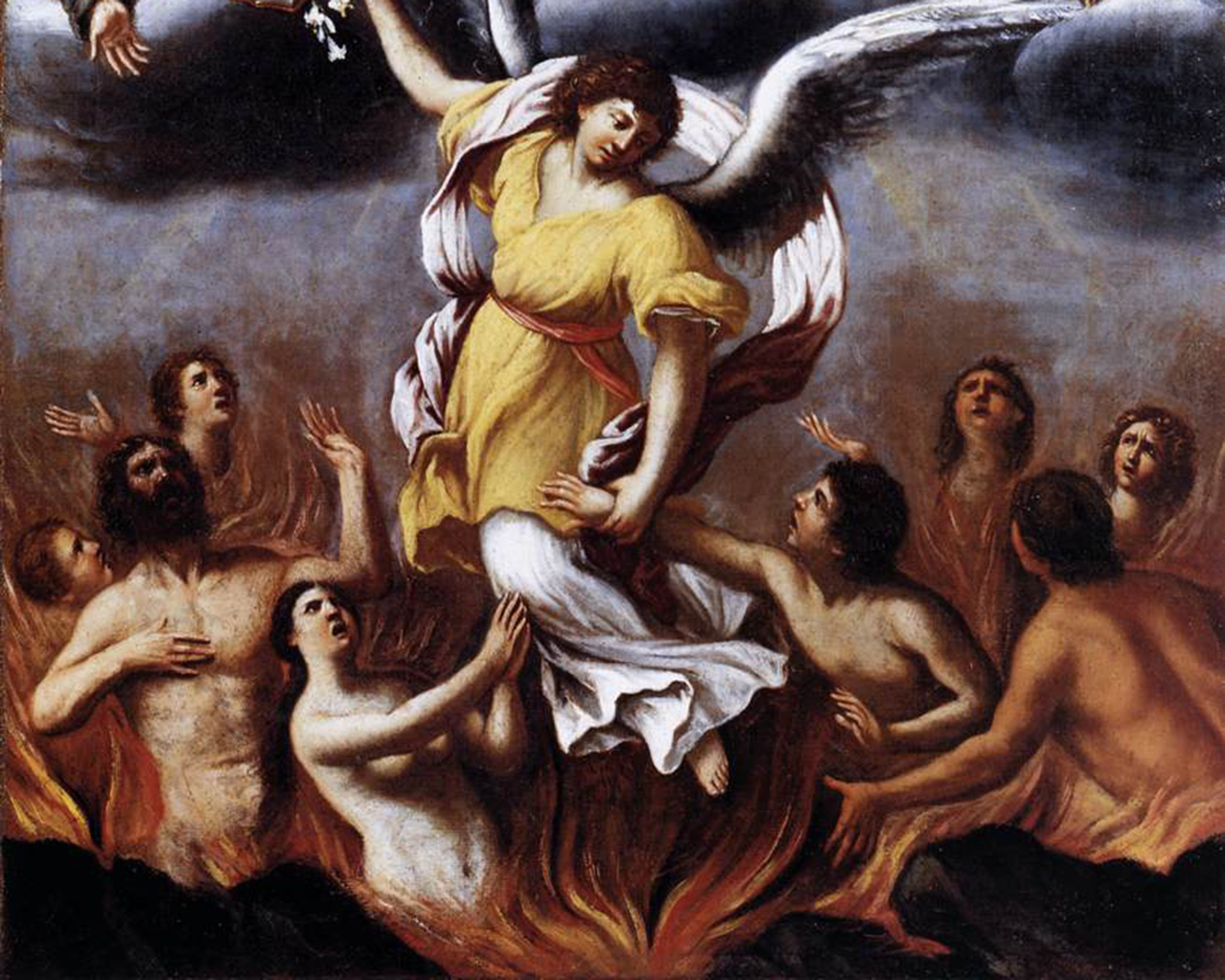 An Angel Frees the Souls of Purgatory, Ludovico Carracci (1555-1619). c. 1610, oil on canvas. Pinacoteca Vaticana / Wikimedia Commons