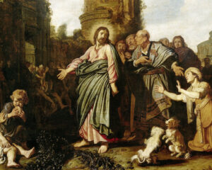 Christ and the woman of Canaan, Pieter Lastman (1583–1633). 1617, oil on panel. Rijks Museum / Wikimedia Commons