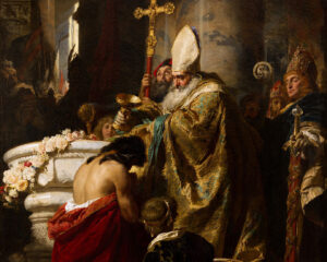 The Baptism of Vajk, Gyula Benczúr (1844–1920), 1875, oil on canvas. Hungarian National Gallery / Wikimedia Commons