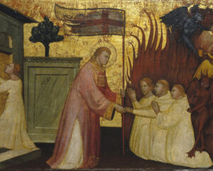 Saint Lawrence Liberates Souls from Purgatory, (Lorenzo di Niccolò 1373-1412) 1412 tempera and gold on panel. Brooklyn Museum of Art / Wikimedia Commons