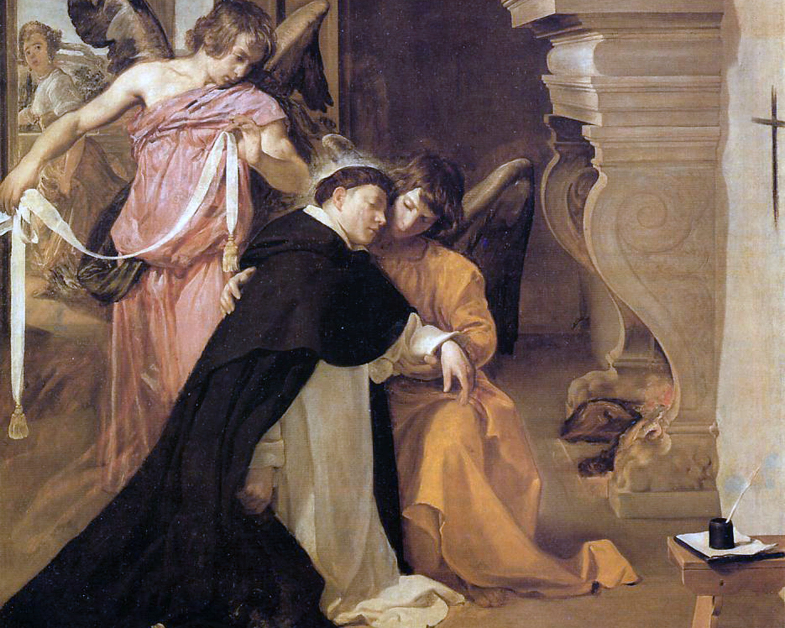 Tempation of St. Thomas Aquinas, Diego Velázquez (1599–1660), 1632, oil on canvas. Museo Diocesano de Arte Sacro Orihuela, Spain / Wikimedia Commons