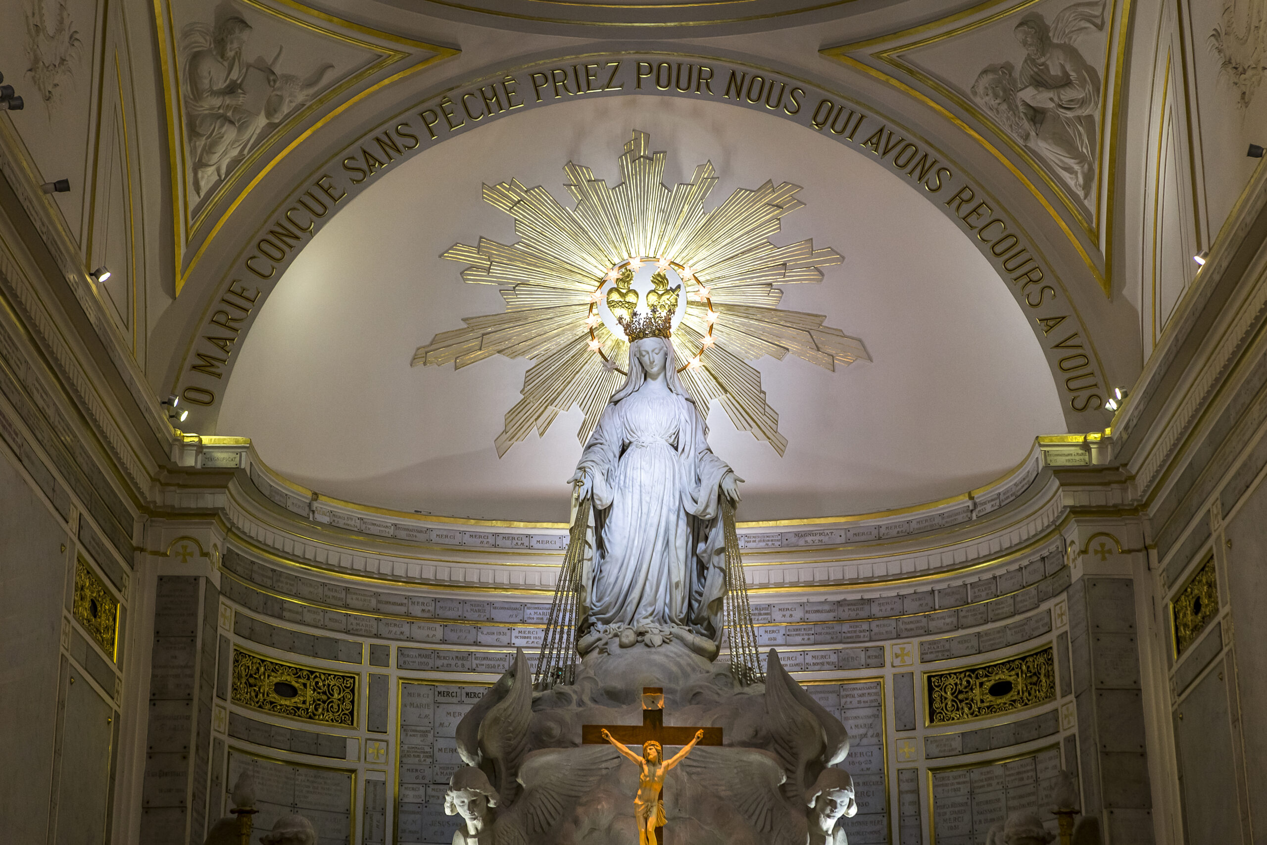 PARIS, FRANCE, SEPTEMBER 08, 2016 : interiors and details of Chapel of Our Lady of the Miraculous Medal, September 08, 2016, in Paris, France. Used with permission from Shutterstock Images.