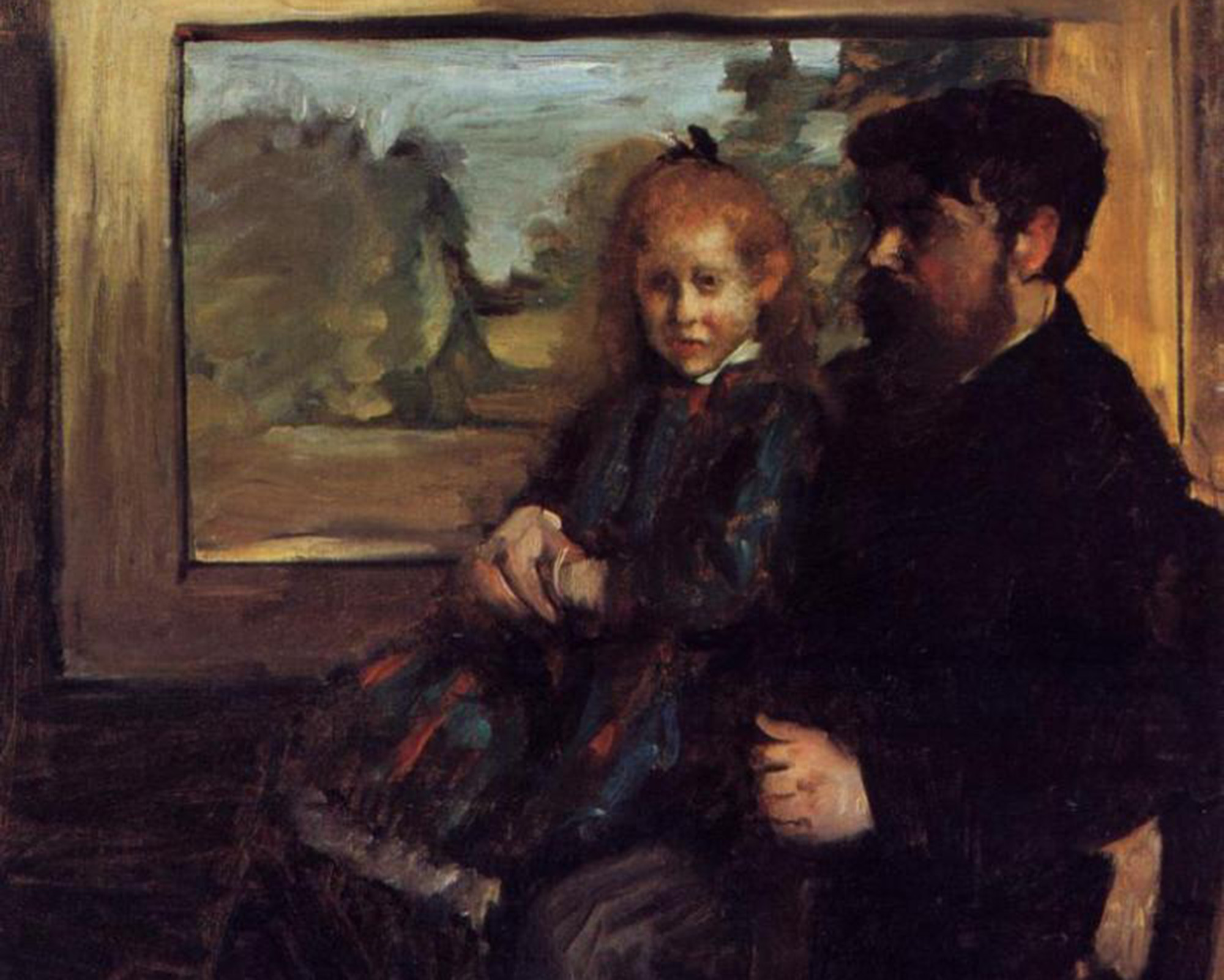 Henri Rouart and his daughter Hélène, Edgar Degas (1834–1917), 1877, oil on canvas. Wikimedia Commons