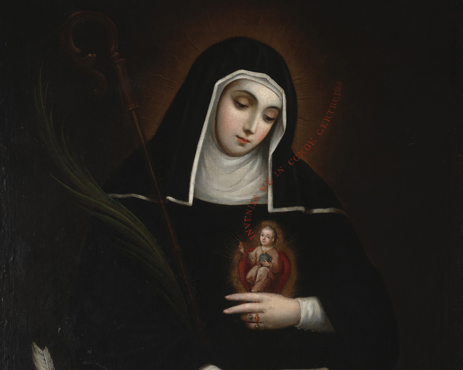 Saint Gertrude, Miguel Cabrera (1695–1768), 1763, oil on canvas. Dallas Museum of Art / Wikimedia Commons