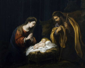 The Nativity, Bartolomé Esteban Murillo (1617–1682), c. 1665-1670, oil on obsidian. The Museum of Fine Arts, Houston, The Rienzi Collection, gift of Mr. and Mrs. Harris Masterson III / Wikimedia Commons