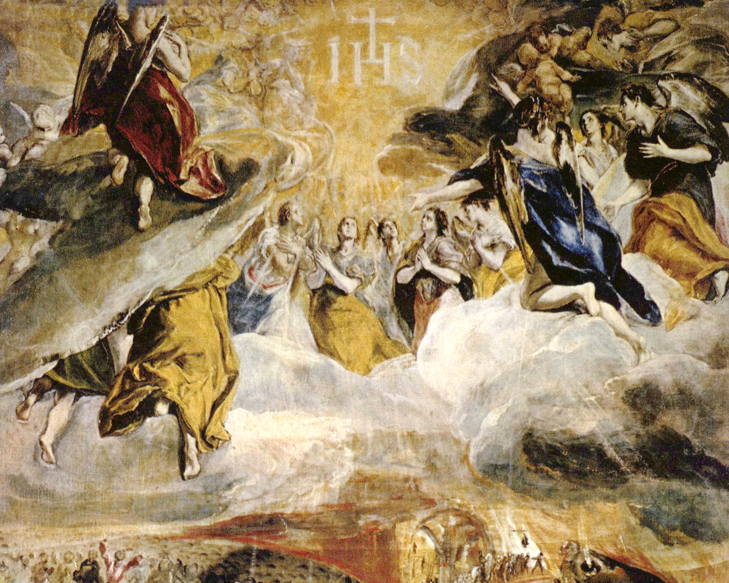 The Adoration of the Name of Jesus, El Greco (1541-1614), between 1577 and 1580, oil on canvas. Royal Monastery of San Lorenzo de El Escorial / Wikimedia Commons.