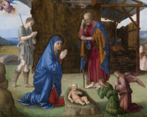 The Nativity of Christ, Francesco Francia (1447–1517), 1490, oil on panel. Kelvingrove Art Gallery and Museum / Wikimedia Commons.