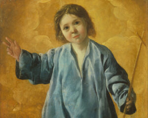 The Infant Christ, Francisco de Zurbaran (1598-1664), between 1635 and 1640, oil on panel. Pushkin Muesum of Fine Arts, photograph made available by Google Cultural Institute / Wikimedia Commons.