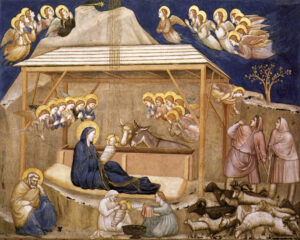 Nativity, Giotto (1266–1337), 1310s, fresco. Lower Basilica of San Francesco / Wikimedia Commons.