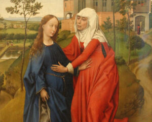 The Visitation, Rovier van der Weyden (1399-1464), 1445, oil on panel. Museum der bildendedn Kunste, Leipzig / Wikimedia Commons.