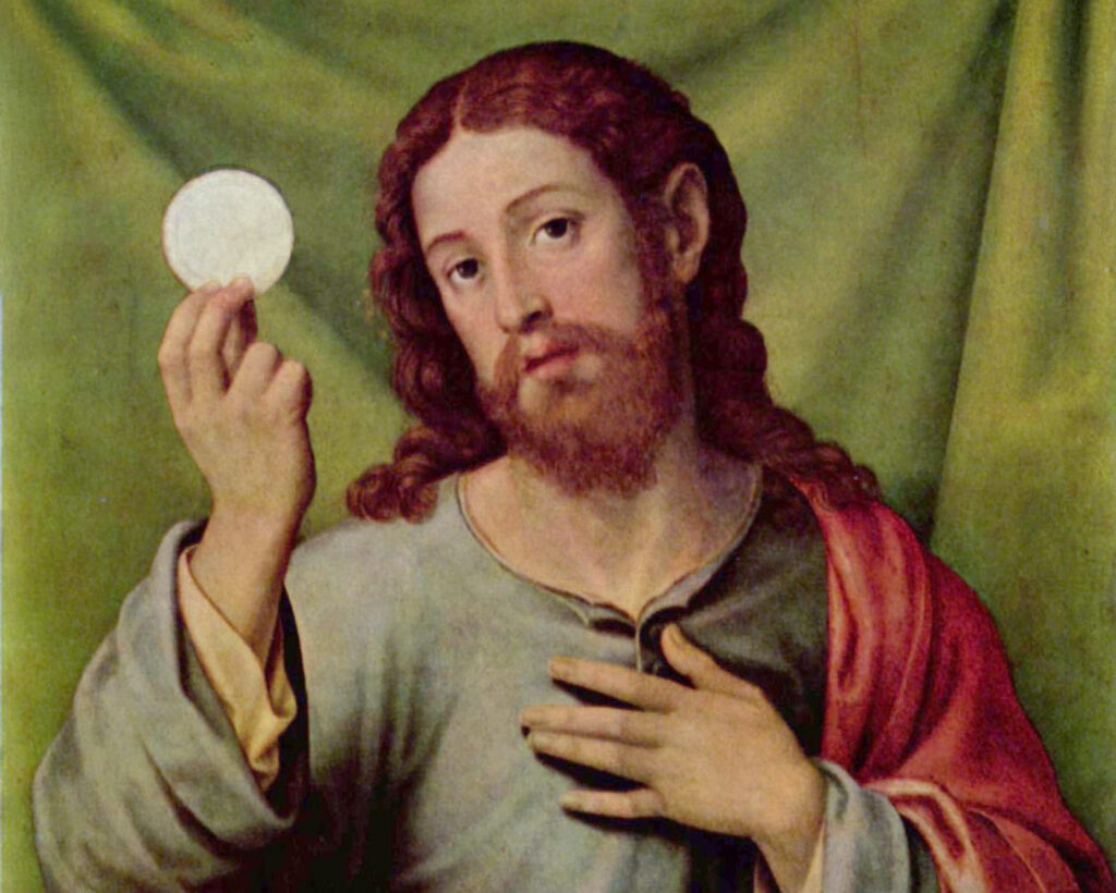 Christ as Eucharistic Redeemer, Juan de Juanes (d. 1579) Wikimedia Commons.