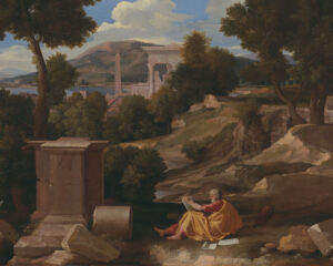 Landscape with Saint John on Patmos, Nicolas Poussin (1594-1665), 1640, oil on canvas. Art Institute of Chicago / Wikimedia Commons.