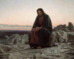 Christ in the Wilderness (Ivan Kramskoi 1837-1887), 1872, oil on canvas. Tretyakov Gallery, Google Cultural Center / Wikimedia Commons.