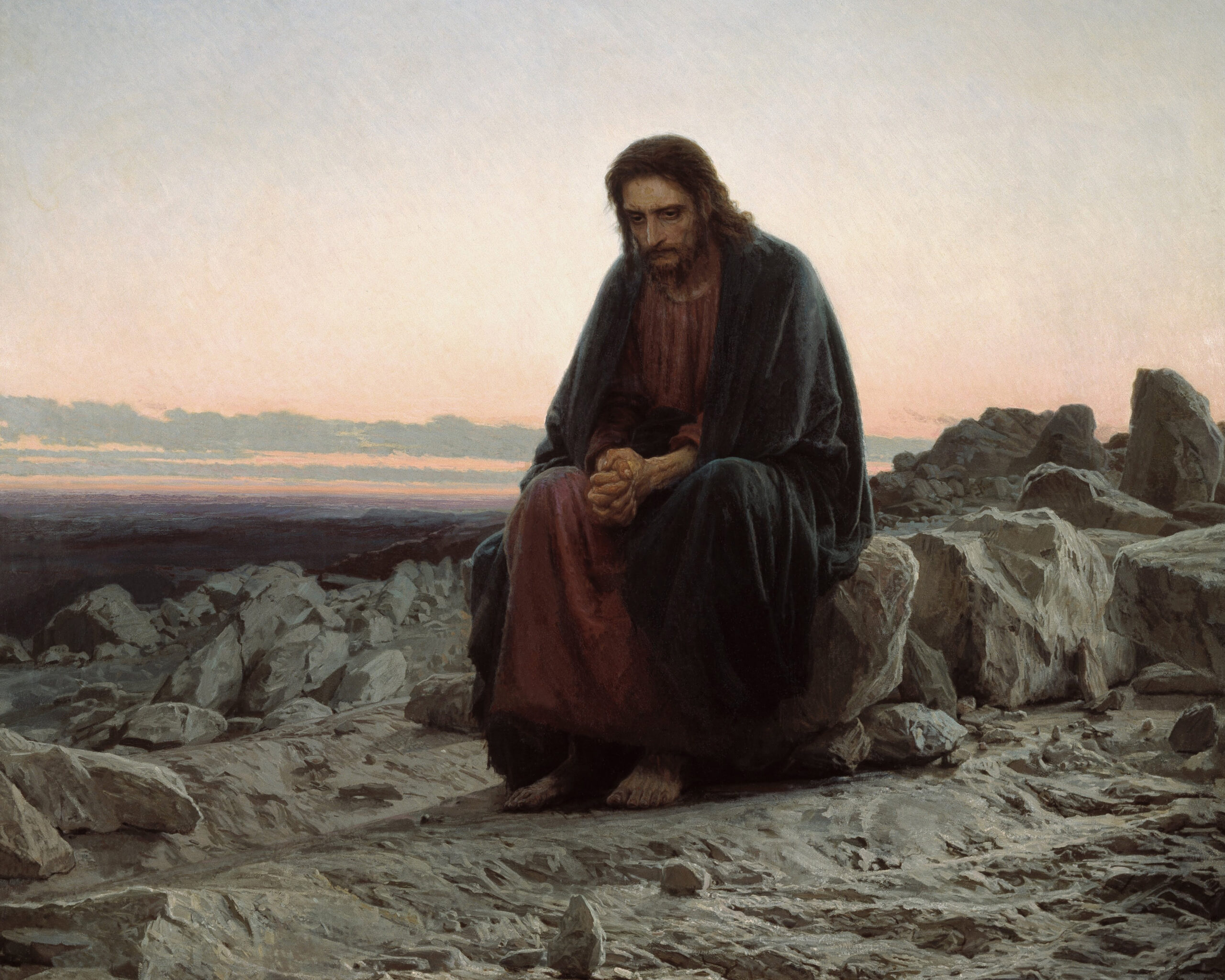 Christ in the Wilderness (Ivan Kramskoi 1837-1887), 1872, oil on canvas. Tretyakov Gallery, Google Cultural Center / Wikimedia Commons.