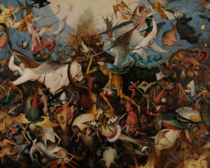 The Fall of the Rebel Angels, Pieter Brueghel the Elder (1526/1530-1569), 1562, oil on wood. Royal Museum of Fine Arts of Belgium. Google Cultural Institute / Wikimedia Commons.