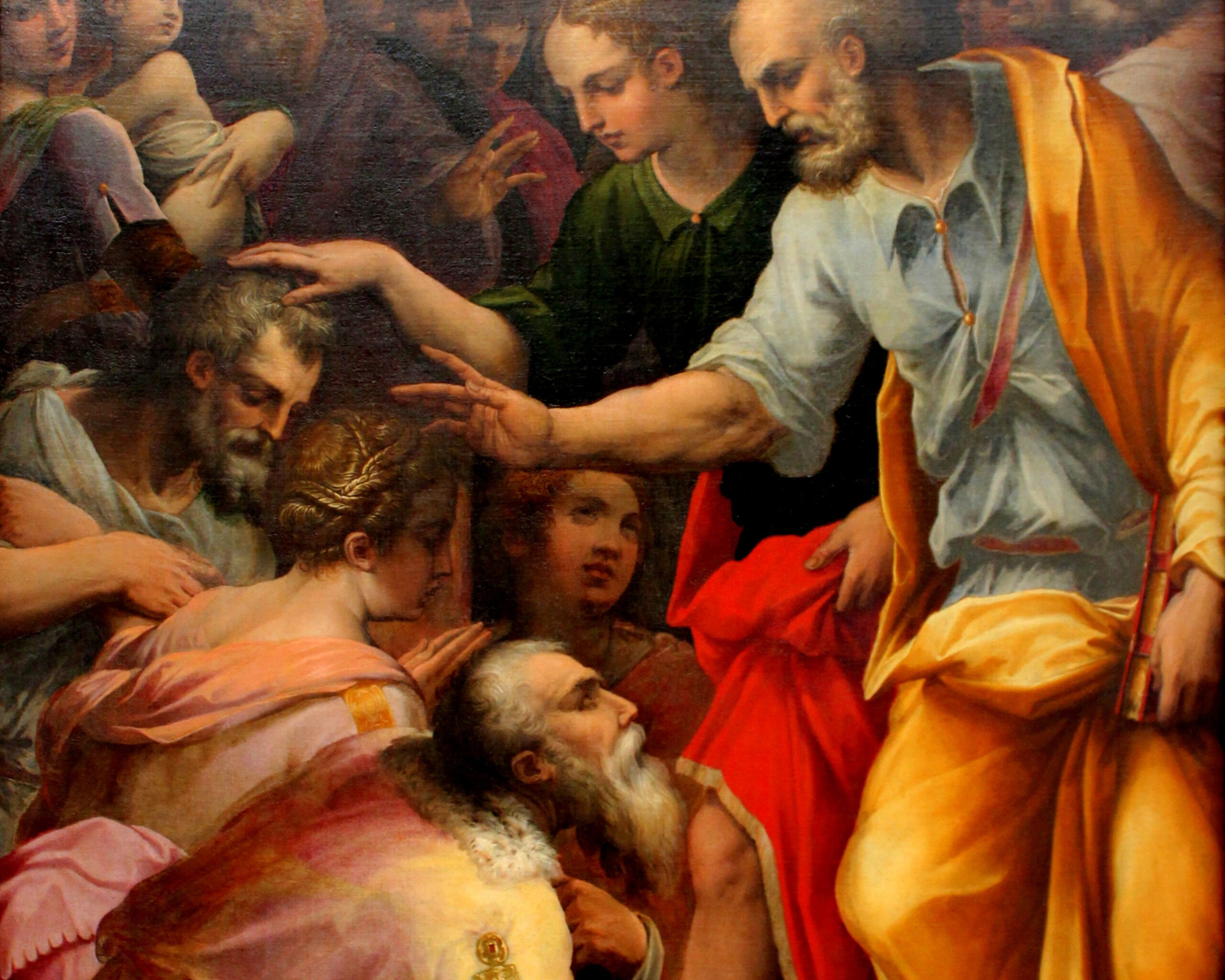Apostles Peter and John Blessing the People of Samaria, Giorgio Vasari (1511-1574), 16th Century. Wikimedia Commons.