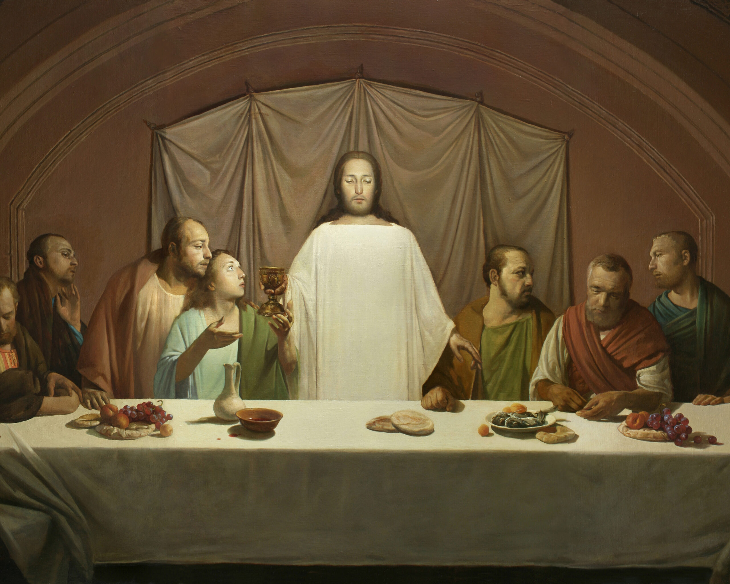 The Last Supper, A. N. Mironov, 2009, oil on canvas. Photographed by A. N. Mironov / Wikimedia Commons.