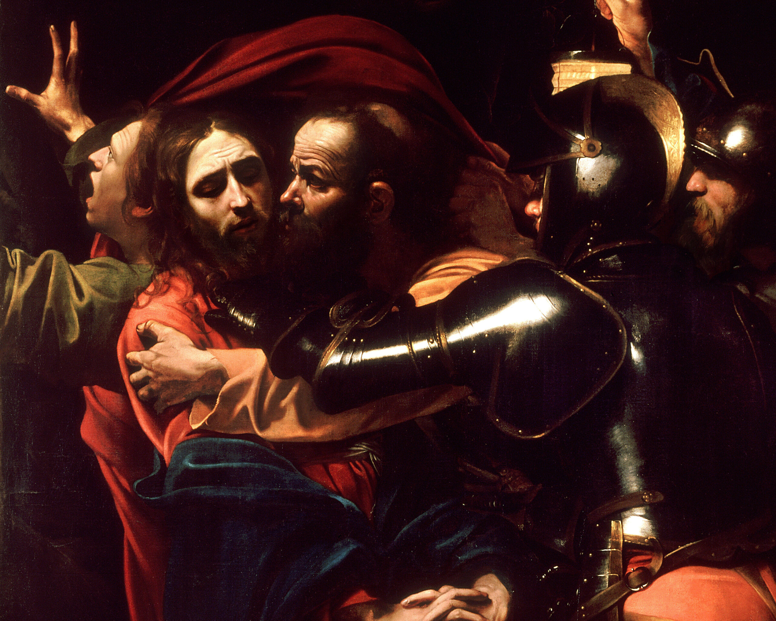 The Taking of Christ, Caravaggio (1571-1610), 1602, oil on canvas. National Gallery of Ireland / Wikimedia Commons.