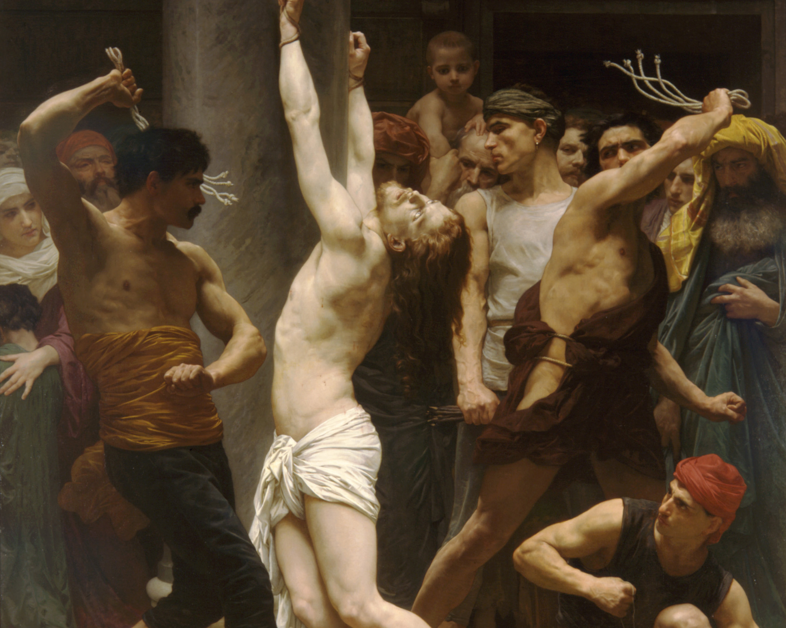 The Flagellation of Our Lord Jesus Christ, William-Adolphe Bouguereau (1825-1905), 1880, oil. Musée des Beaux-Arts de La Rochelle / Wikimedia Commons.