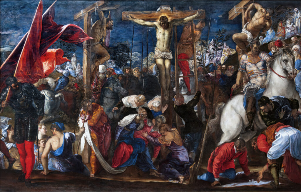 The Crucifixion by Jacopo Tintoretto (1519-1594). Oil on canvas, Gallerie dell'Accademia / Wikimedia Commons.