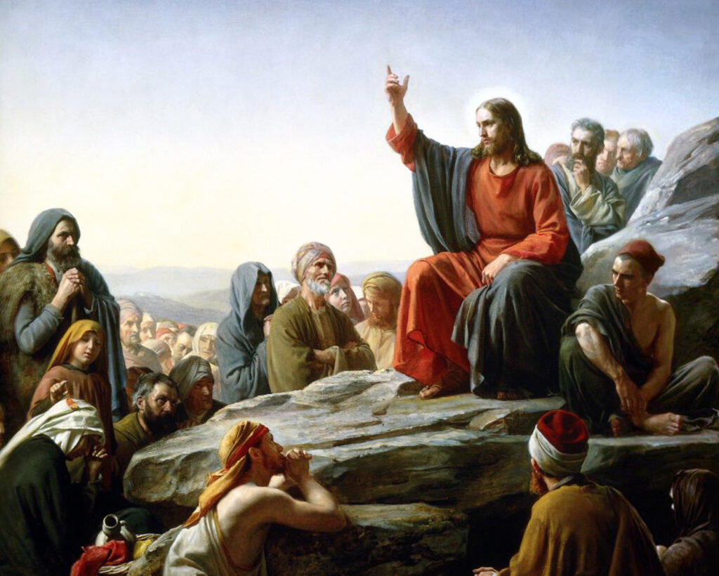 The Sermon on the Mount, Carl Bloch (1834–1890), 1877, oil on copper. The Museum of National History at Frederiksborg Castle. File made available from freechristimages.com / Wikimedia Commons.