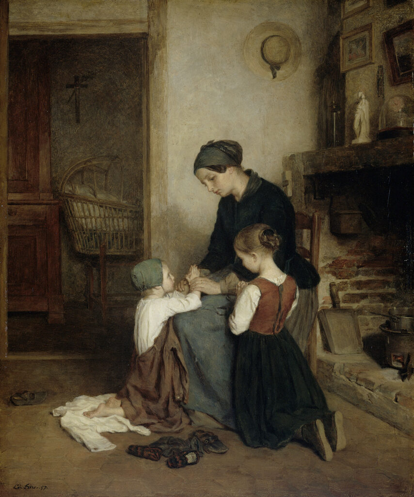 Evening Prayer by Pierre Édouard Frère (1819-1886), 1857, oil on panel. Rijksmuseum / Wikimedia Commons.