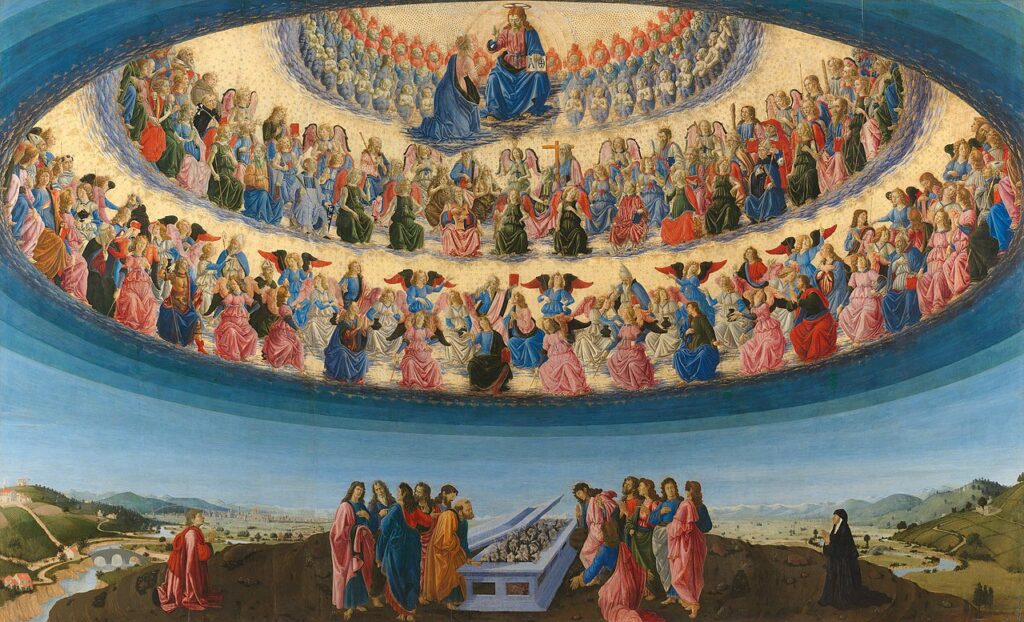 Assumption of the Virgin by Francesco Botticini. 1475, tempera, National Gallery / Wikimedia Commons.