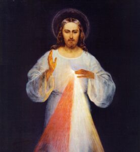 Divine Mercy by Eugeniusz Kazimirowski (1873-1939). 1934, oil on canvas, Divine Mercy Sanctuary in Vilnius / Wikimedia Commons.