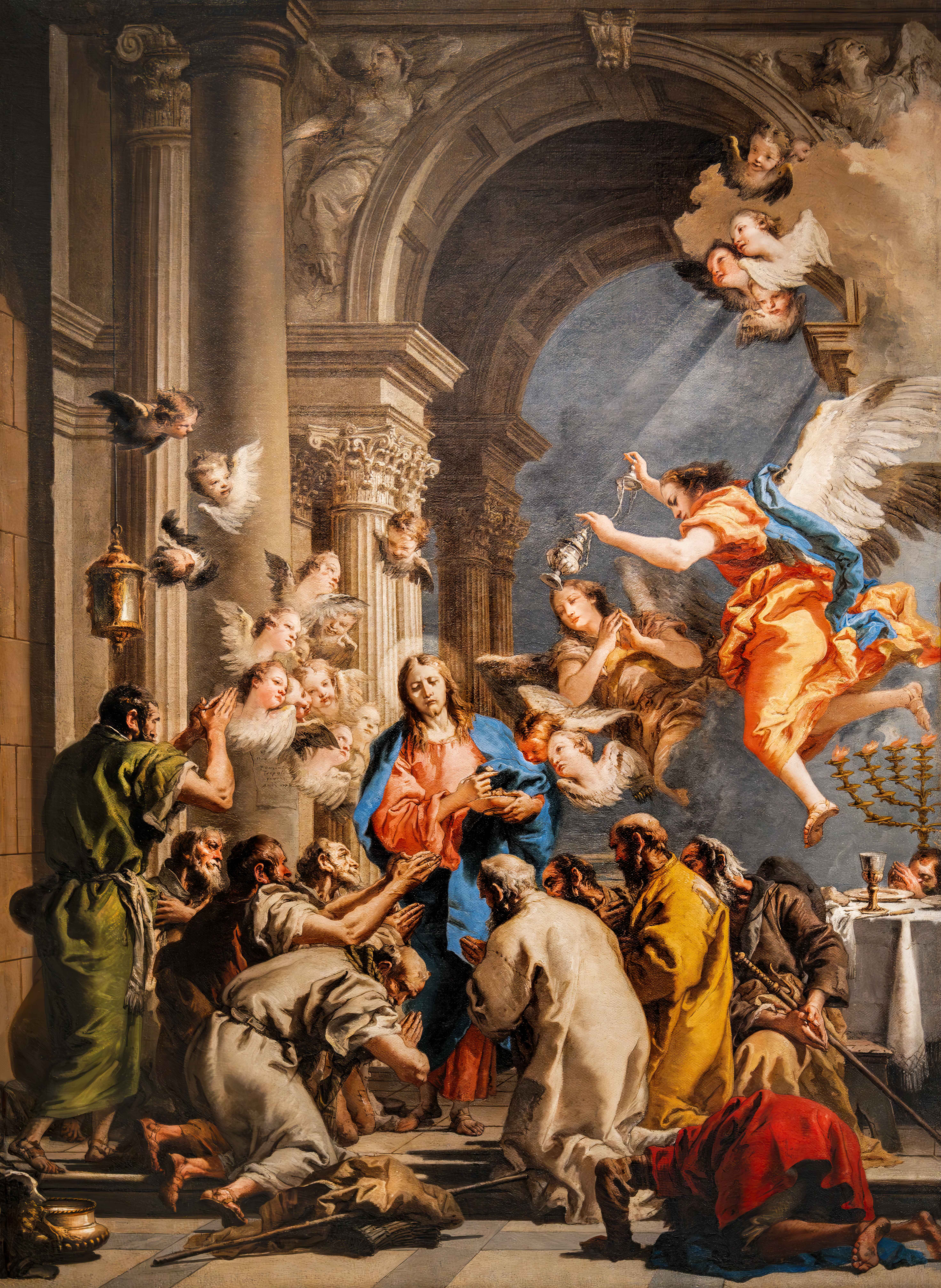 The Institution of the Eucharist by Giovanni Domenico Tiepolo (1727-1804), 1778, oil on canvas. Gallerie dell/Accademia / Wikimedia Commons.