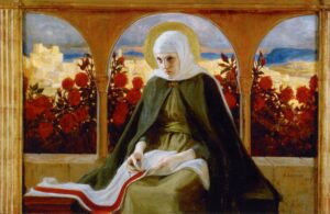 Virgin Mary in the Rose Garden by Albert Edelfelt (1854-1905). 1898, Private collection / Wikimedia Commons