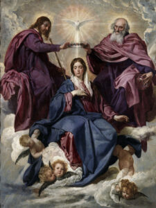 Coronation of the Virgin by Diego Velazquez (1599-1660). 1635, oil on canvas, Museo del Prado / Wikimedia Commons