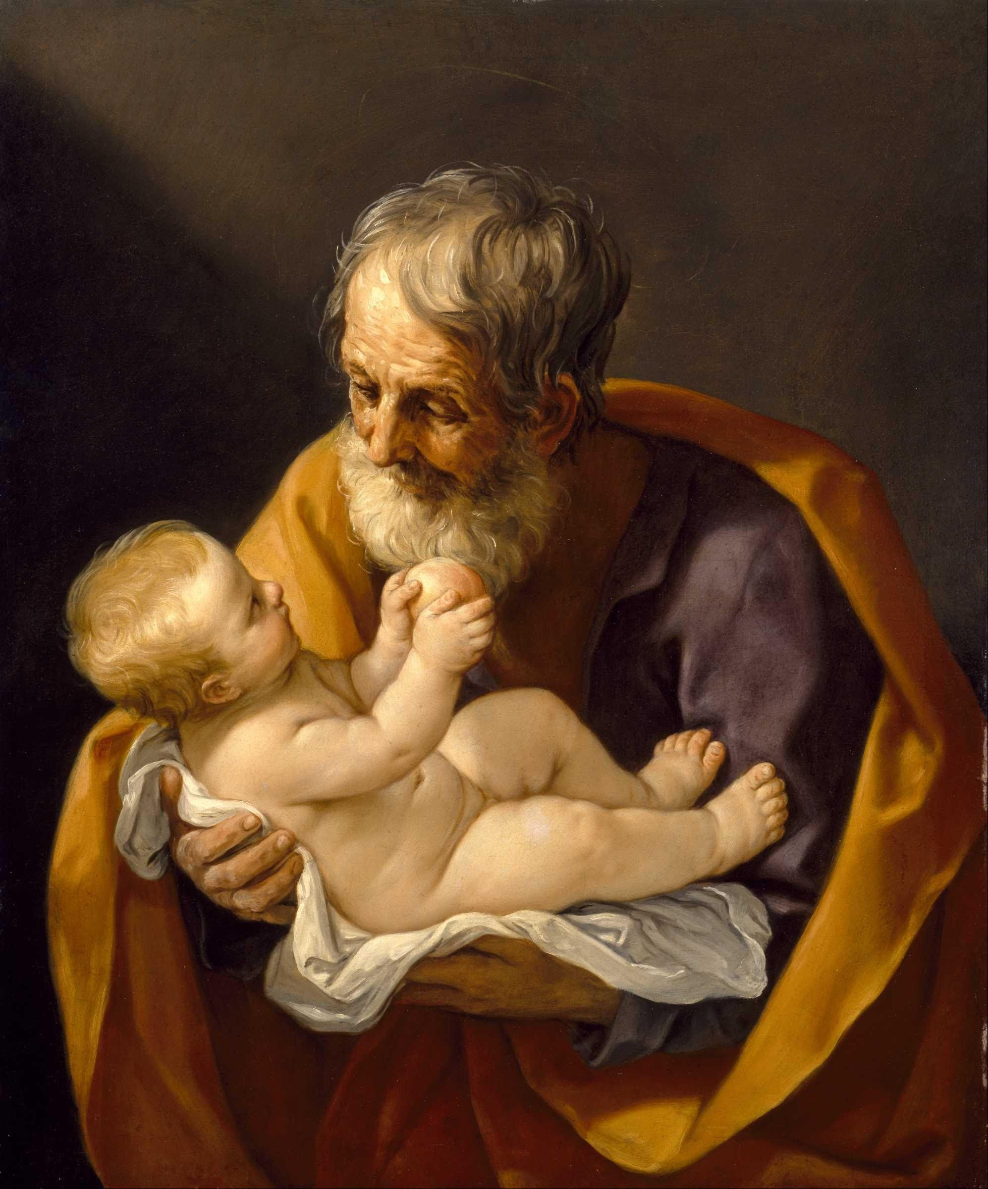 Saint Joseph and the Christ Child by Guido Reni (1575-1642). 1640, oil on canvas, Museum of Fine Arts Houston / Wikimedia Commons.