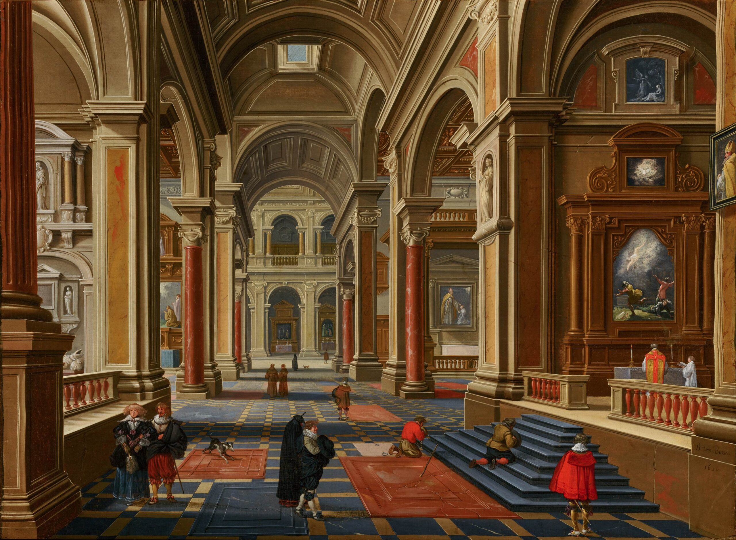 Interior of a Catholic Church by Bartholomeus van Bassen (1590-1652). 1626, oil on canvas, Mauritshuis / Wikimedia Commons