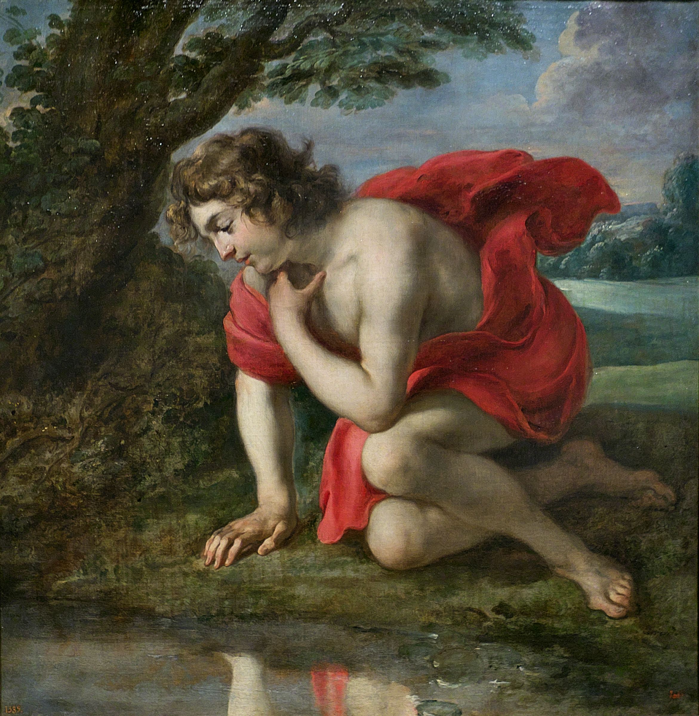 Narcissus by Jan Cossiers (1600-1671). Oil on canvas, Museo del Prado / Wikimedia Commons