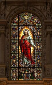 Stained glass of the Sacred Heart of Jesus in Cathedral of Cordoba. Wikimedia Commons