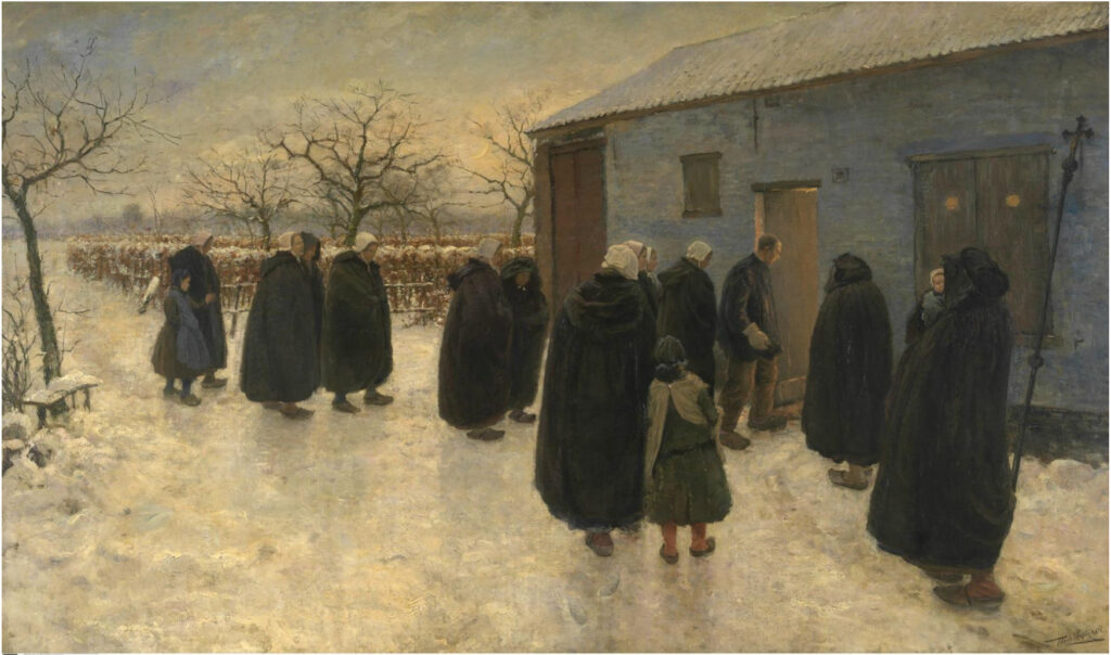 To the Vigil by Theodore Verstraete (1850-1907). 1890, oil on canvas, Royal Museum of Fine Arts Antwerp / Wikimedia Commons