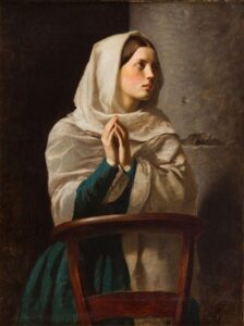 Young Woman Praying in Church by Jules Breton (1827-1906). 1854, Oil on Canvas / Wikimedia Commons
