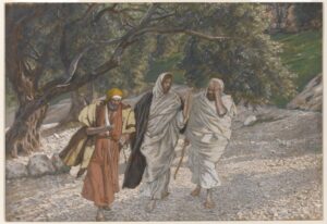 The Pilgrims of Emmaus on the Road by James Tissot (1836-1902). 1886, watercolor, Brooklyn Museum / Wikimedia Commons
