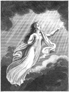 A Soul Ascends to Heaven, unknown artist. From The Affectionate Parent's Gift, 1828, Engraving. Wikimedia Commons