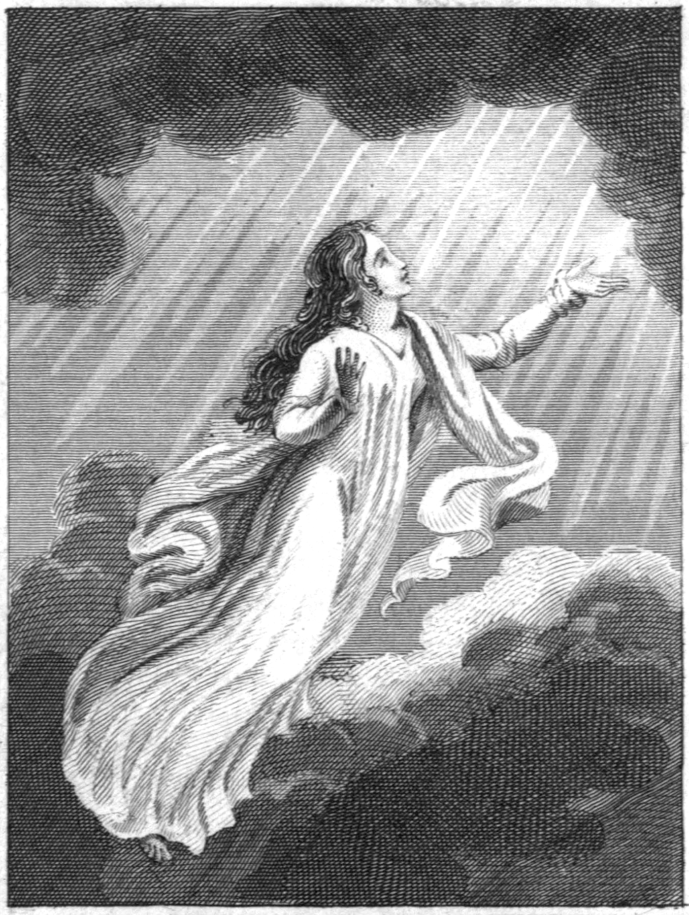 A Soul Ascends to Heaven, unknown artist. From The Affectionate Parent's Gift, 1828, Engraving. Wikimedia Commons