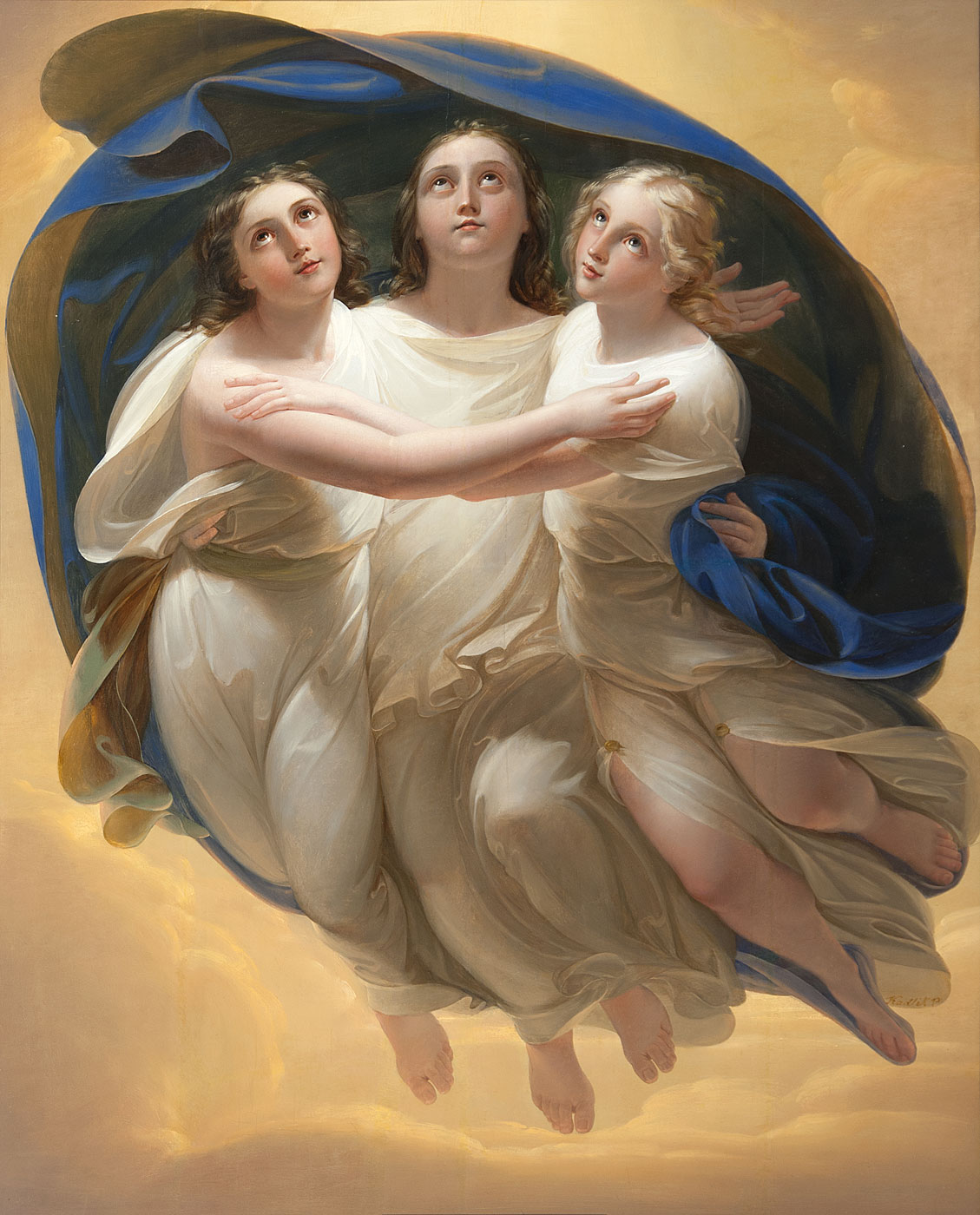 Three Angels (Faith, Hope, and Love) by Frantisek Tkadlik (1786-1840). 1830, Oil on Panel / Wikimedia Commons