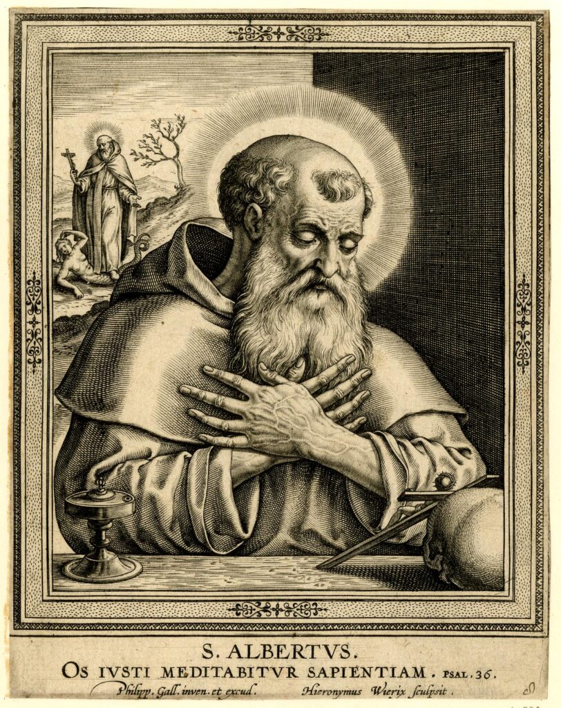 St. Albertus by Hieronymus Wierix. 1610, engraving, British Museum / Wikimedia Commons