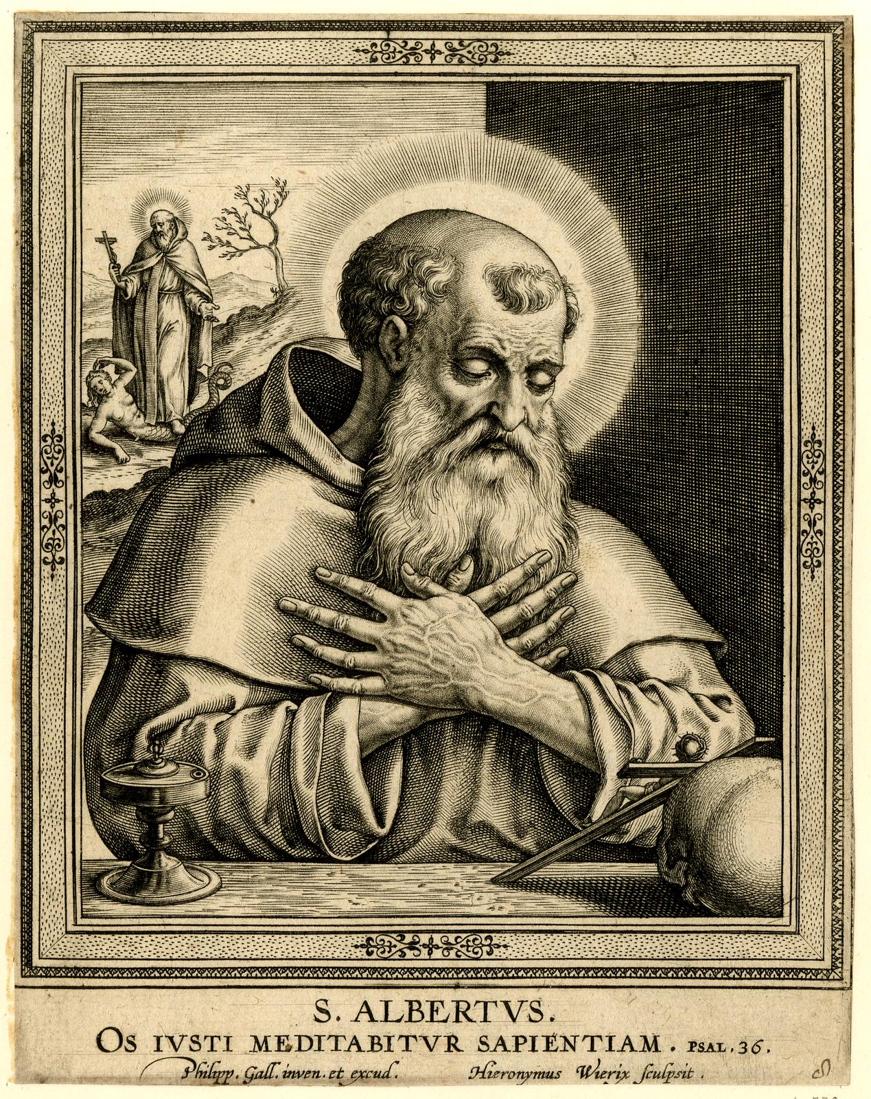 St. Albertus by Hieronymus Wierix. 1610, engraving, British Museum / Wikimedia Commons