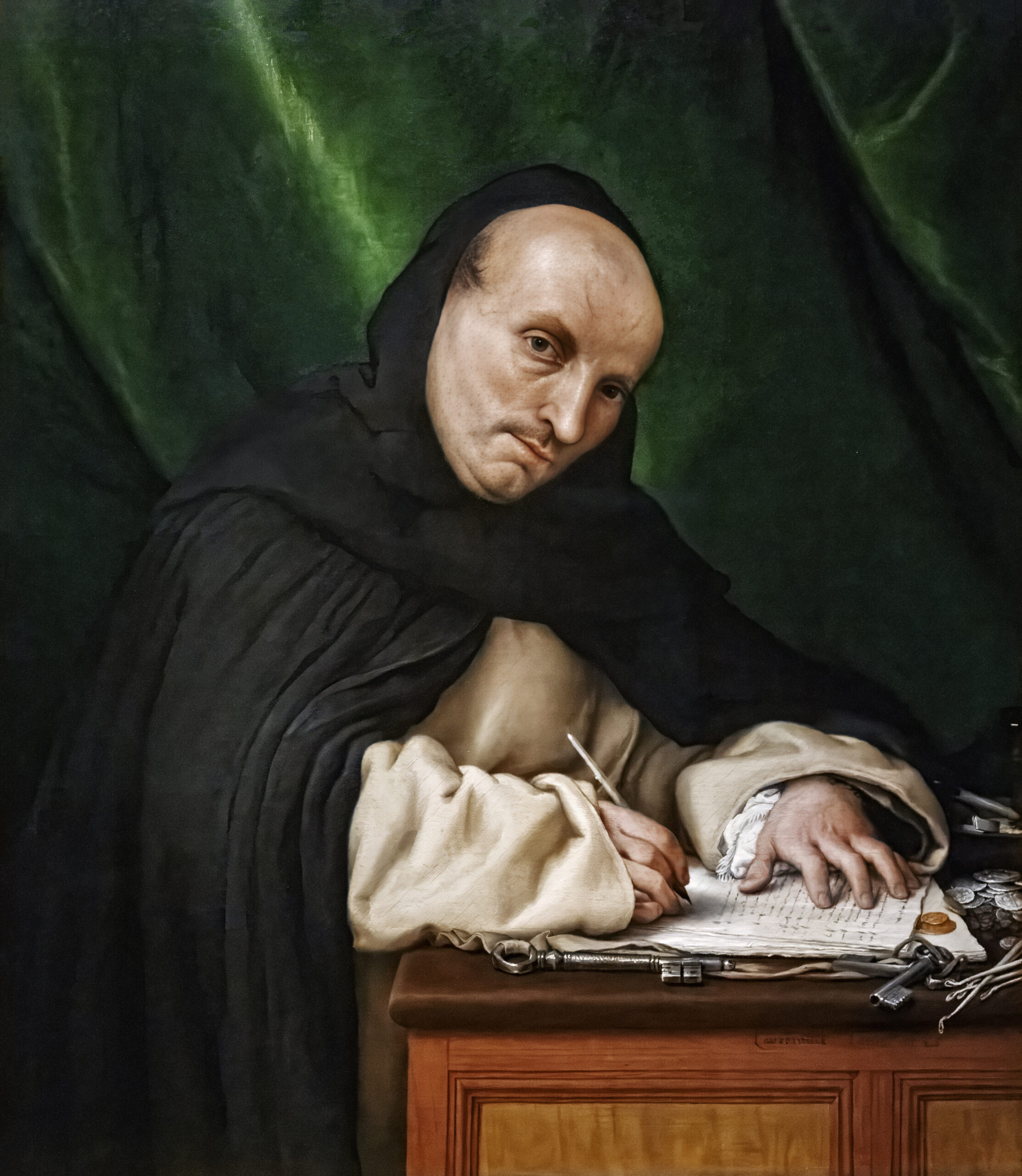 Portrait of the Dominican friar Marcantonio Luciani by Lorenzo Lotto (1480-1556). 1526, oil on canvas, Complesso di santa Caterina / Wikimedia Commons