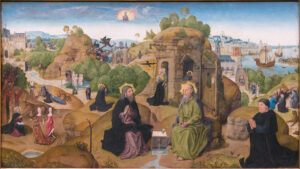 Legend of the Holy Ermite Anthony by Meister der Heiligen Sippe der Altere. 1410, oil on panel, Alte Pinakothek / Wikimedia Commons