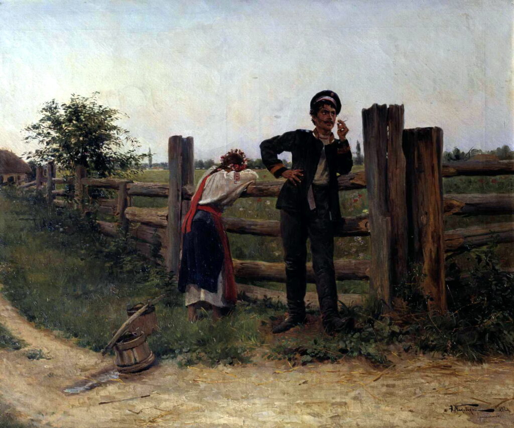 I'm bored with you by Aleksandr Makovsky (1869-1924). 1897, oil on canvas, Odesa Fine Arts Museum / Wikimedia Commons