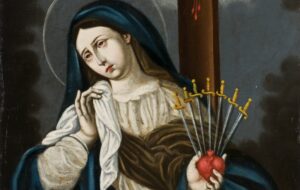 The Seven Sorrows of Mary by unknown artist. 1800s, oil on canvas, Museo de Artes Universidad de los Andes / Wikimedia Common